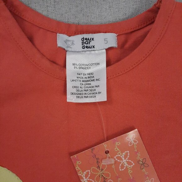 Deux par Deux Girls Outfit 5 Orange Pink Top Velour Stripe Pants Y2K 2000s Retro - Picture 10 of 16